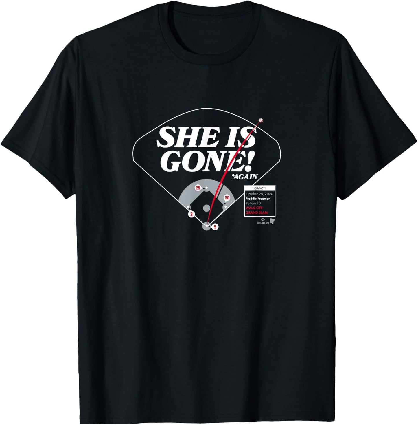 Freddie Freeman - She is Gone - Los Angeles Baseball T-Shirt - T-Shirt | Black