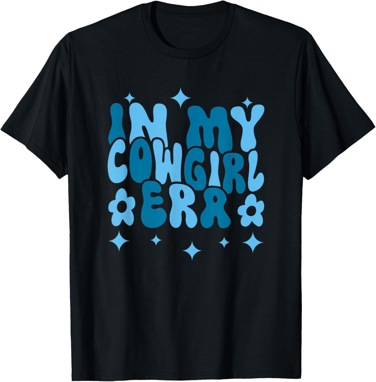 Hippie Groovy In My Cowgirl Era T-Shirt - T-Shirt | Black