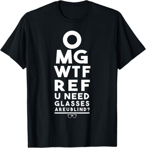 OMG WTF Ref U Need Glasses Are U Blind sports t shirt T-Shirt - T-Shirt | Black