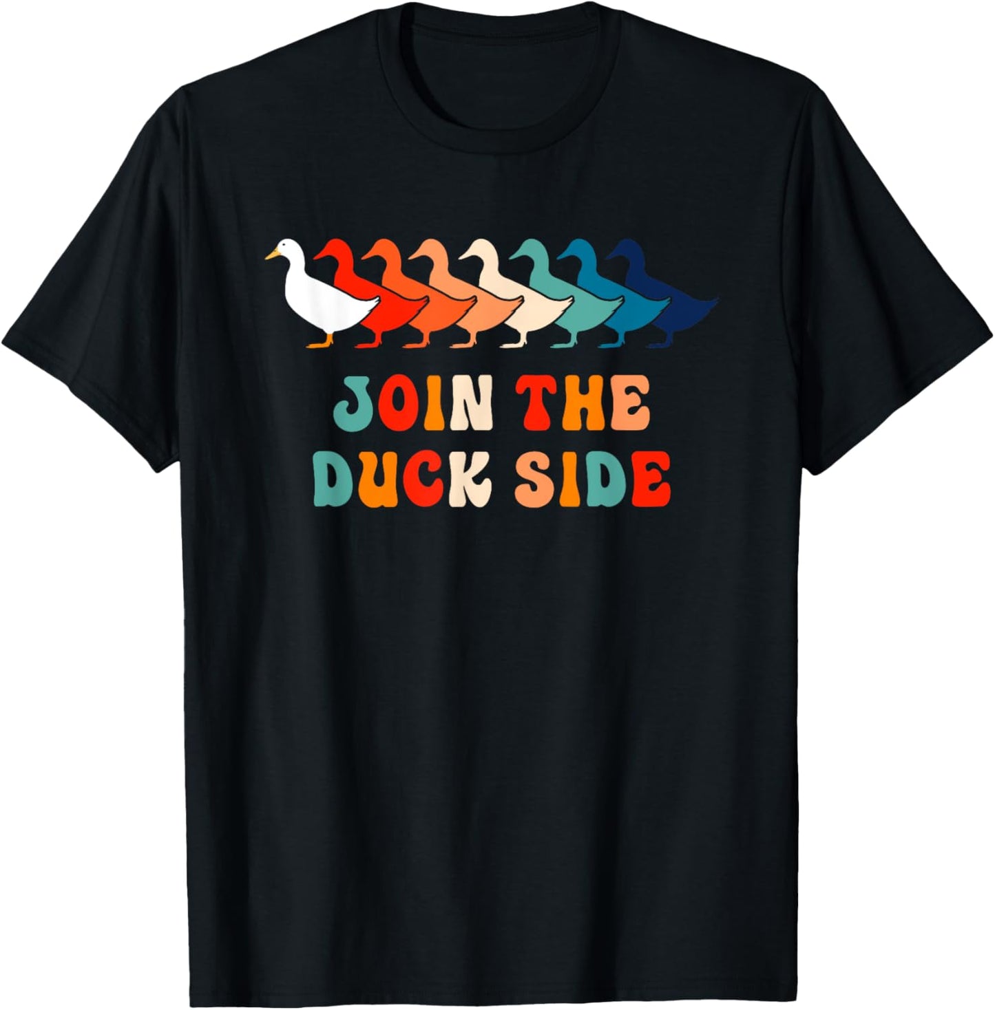 Vintage Ducky Retro Duck Pun 70s 80s Funny Duck T-Shirt - T-Shirt | Black