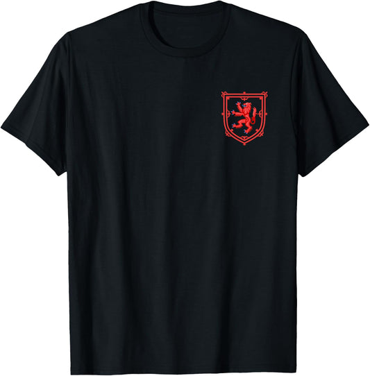 Scottish Lion Emblem Scotland Flag Coat of Arms Independence T-Shirt - T-Shirt | Black