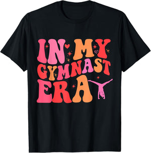 Funny Gymnastics Lover Quote In My Gymnast Era Mom Groovy T-Shirt - T-Shirt | Black