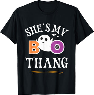 She's My Boo Thang Funny Ghost Couples Halloween Costume T-Shirt - T-Shirt | Black