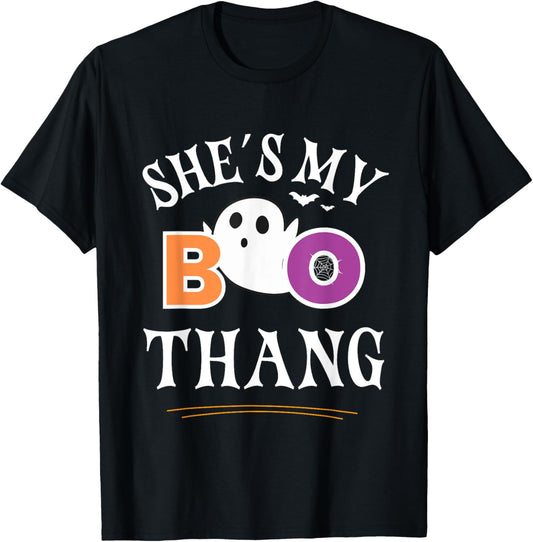She's My Boo Thang Funny Ghost Couples Halloween Costume T-Shirt - T-Shirt | Black