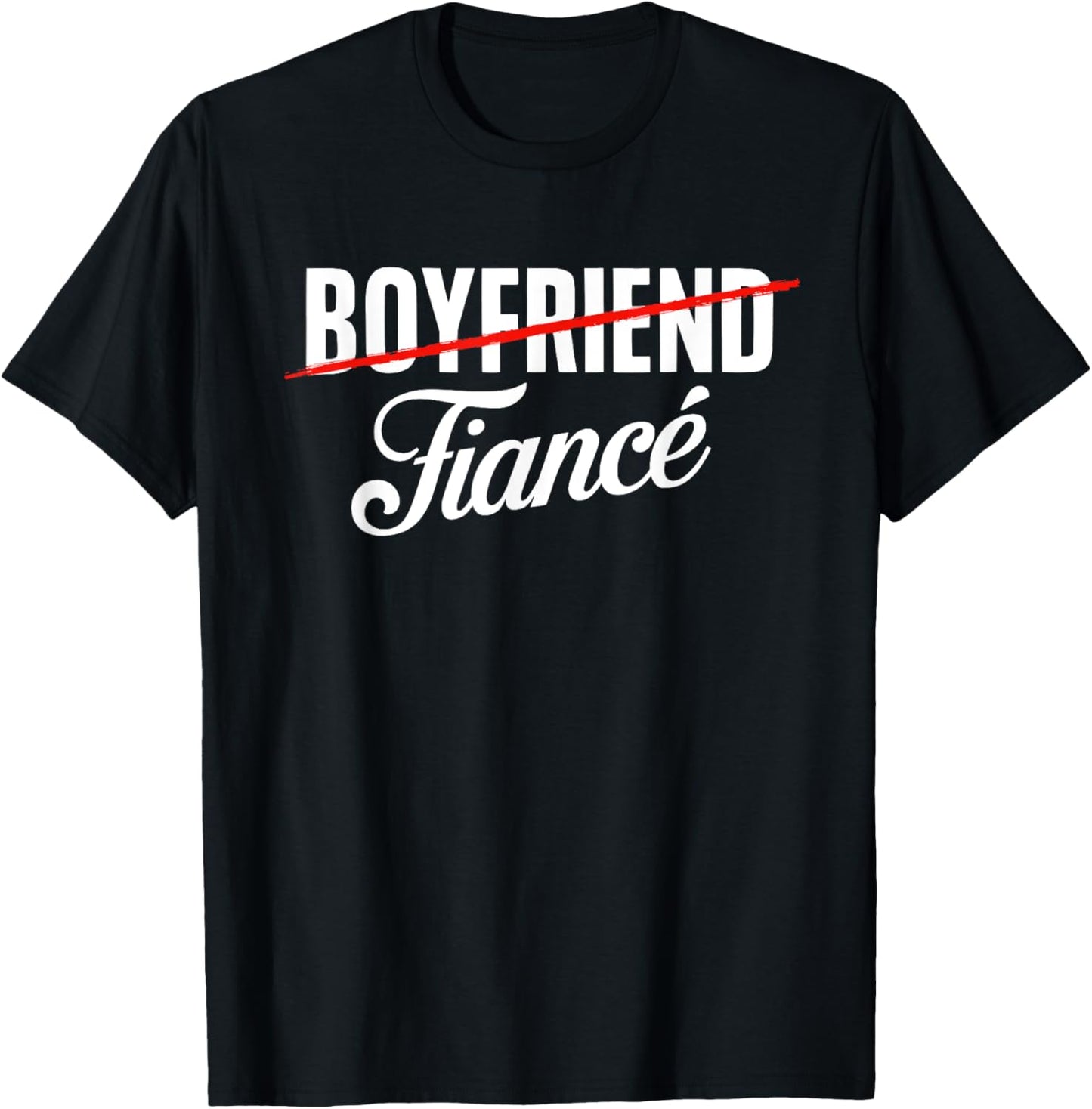 Couple Shirt Engagement Fiance Fiancee - Black Engagement - Men's Small - - Short Sleeve - Modern - Couple - Engagement - Spring T-Shirt - T-Shirt | Black
