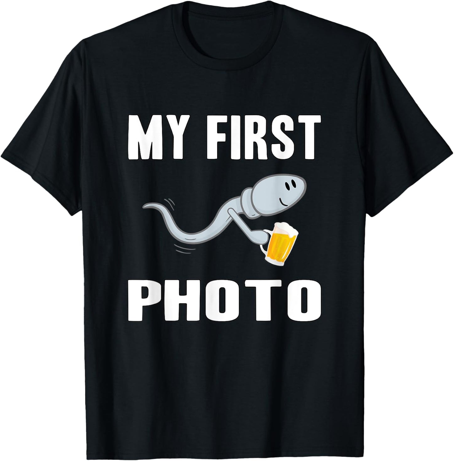 Beer Sperm Photo T-Shirt - T-Shirt | Black