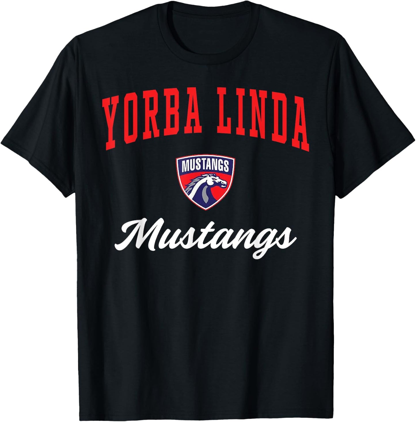 Yorba Linda High School Mustangs C3 T-Shirt - T-Shirt | Black
