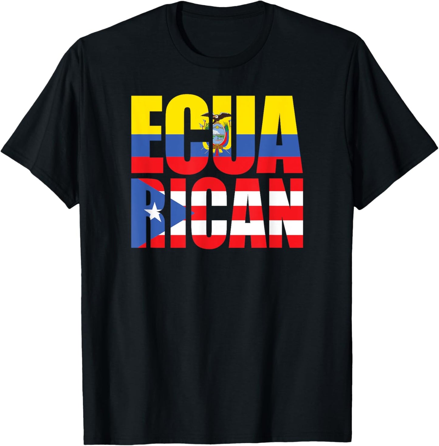 Ecuadorian Puerto Rican Flag EcuaRican Ecuador Puerto Rico T-Shirt - T-Shirt | Black
