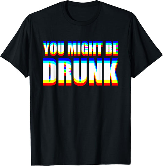 House Music dj Optical Illusion EDM Rave DJ Might be drunk T-Shirt - T-Shirt | Black