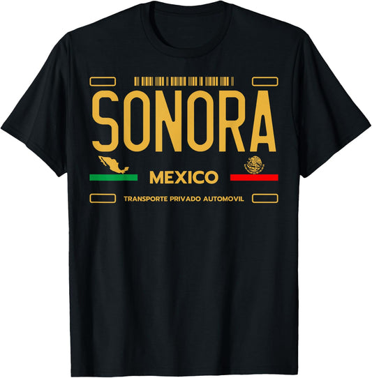 Sonora License Plate Aesthetic, Sonora T-Shirt - T-Shirt | Black