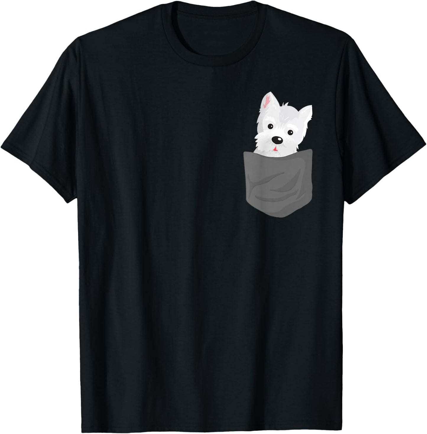 Dog In A Pocket Cute Westie Terrier Lover Puppy T-Shirt - T-Shirt | Black