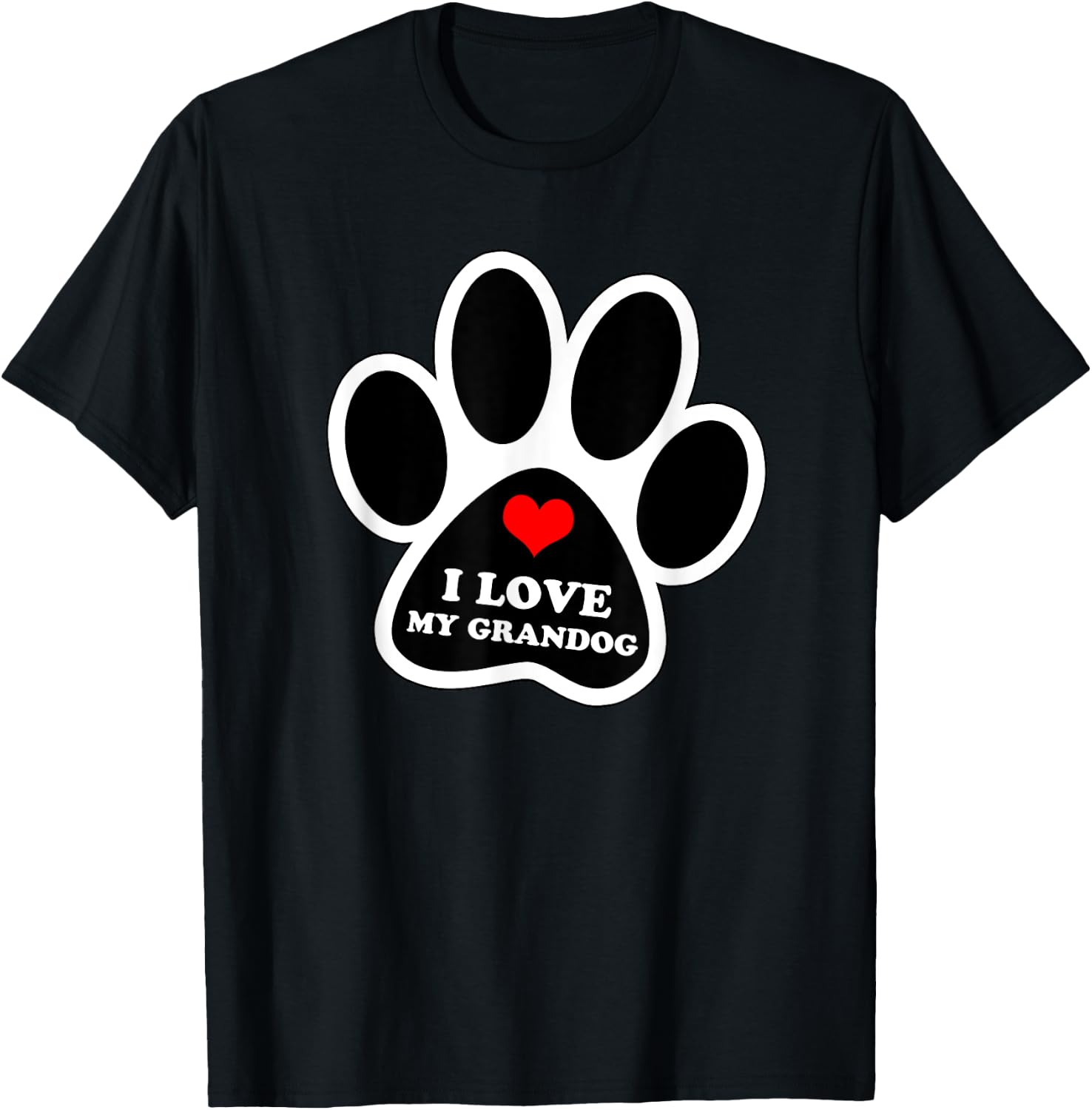 I Love My Grandog Best Funny Gift Dog Loving Parents T-Shirt - T-Shirt | Black