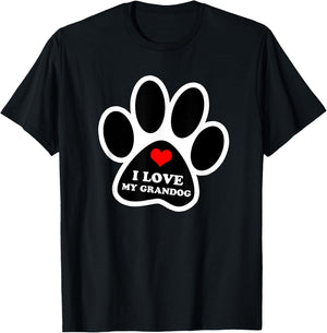 I Love My Grandog Best Funny Gift Dog Loving Parents T-Shirt - T-Shirt | Black