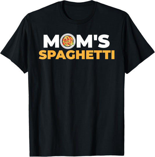 Mom's Spaghetti Noodle T-Shirt - T-Shirt | Black