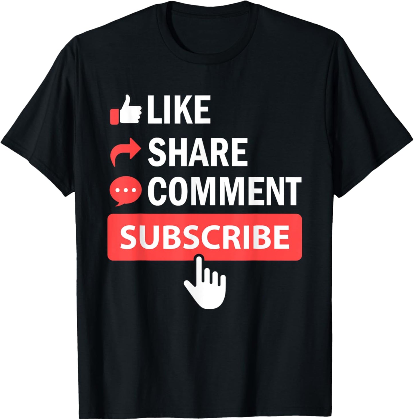 Like Share Subscribe Comment Video Livestream Blogging T-Shirt - T-Shirt | Black