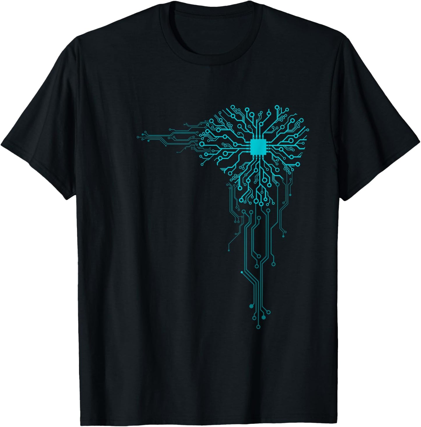 Funny Computer Geek Nerd Gift Cool Computer Core Circuit T-Shirt - T-Shirt | Black