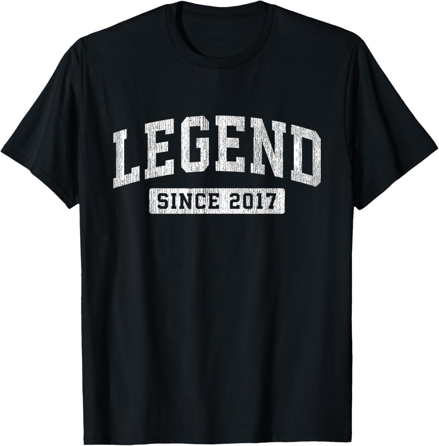 Legend Since 2017 Vintage Birthday Athletic Sports Design T-Shirt - T-Shirt | Black