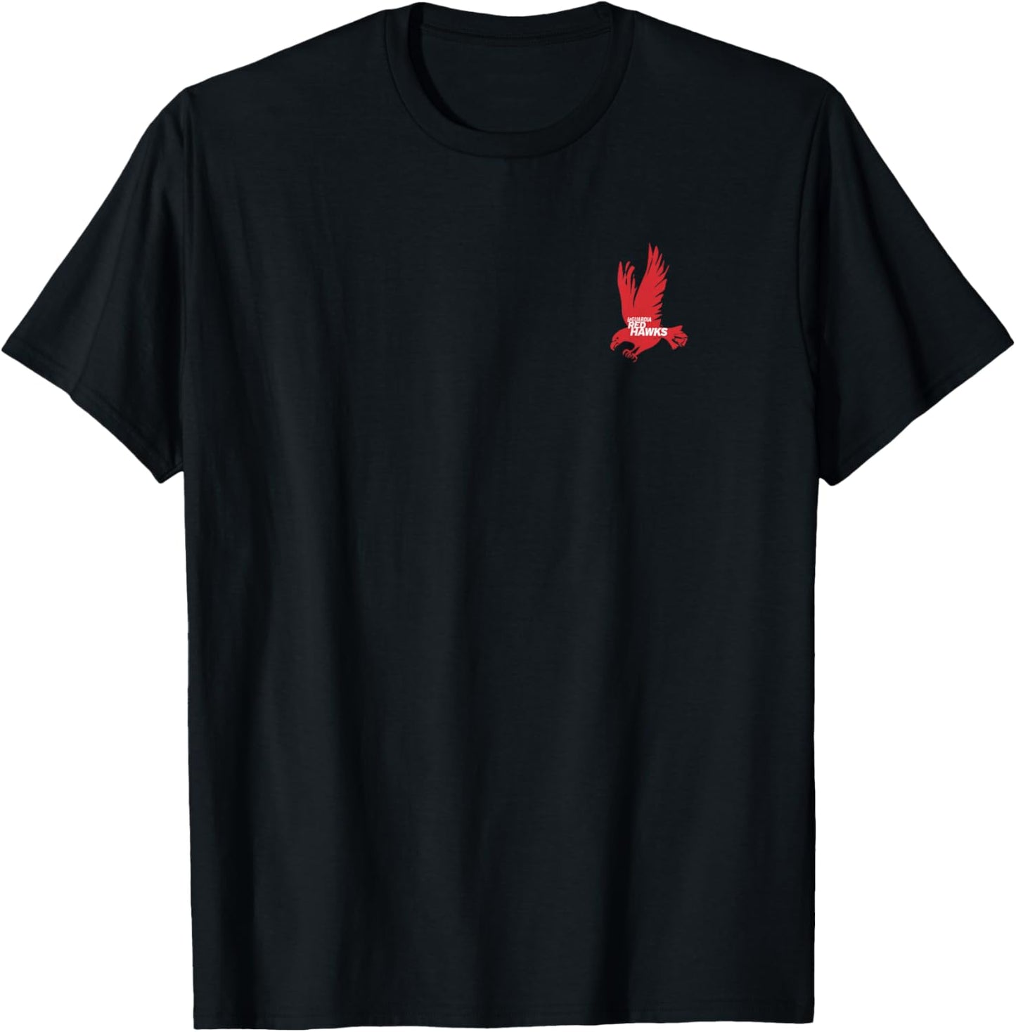 LaGuardia Community College Red Hawks Primary Left Chest T-Shirt - T-Shirt | Black