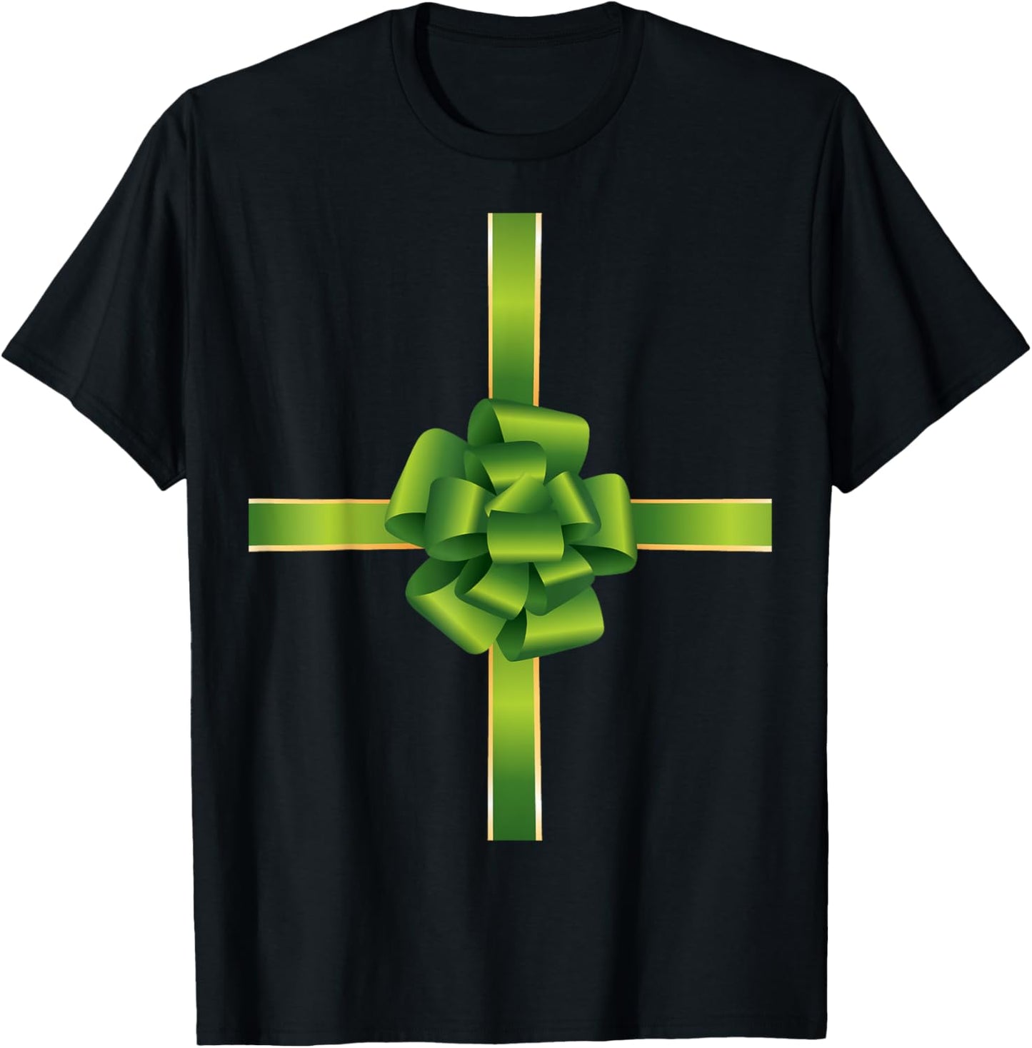 Pretend I'm A Present Green Christmas Bow Kids T-Shirt - T-Shirt | Black