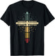 Cross Christian Vintage Religious Faith Vintag Sunset T-Shirt - T-Shirt | Black