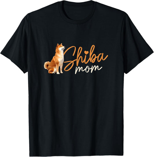 Shiba Mom Funny Cute Dog Shiba Inu Mom Women T-Shirt - T-Shirt | Black