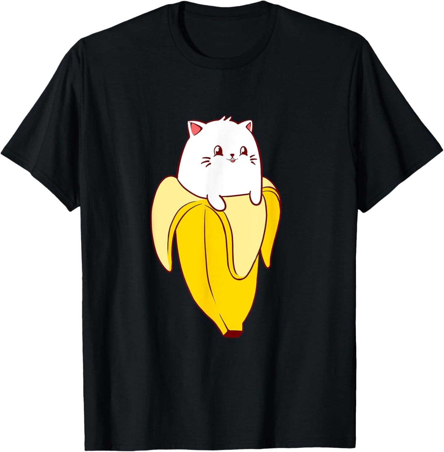 Cat Banana Kitten Lover Funny Kawaii Neko Pet Owner Men Women Girls Kids T-Shirt - T-Shirt | Black