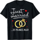 Just Married 25 Years Ago Funny Couple 25th Anniversary Gift T-Shirt - T-Shirt | Black