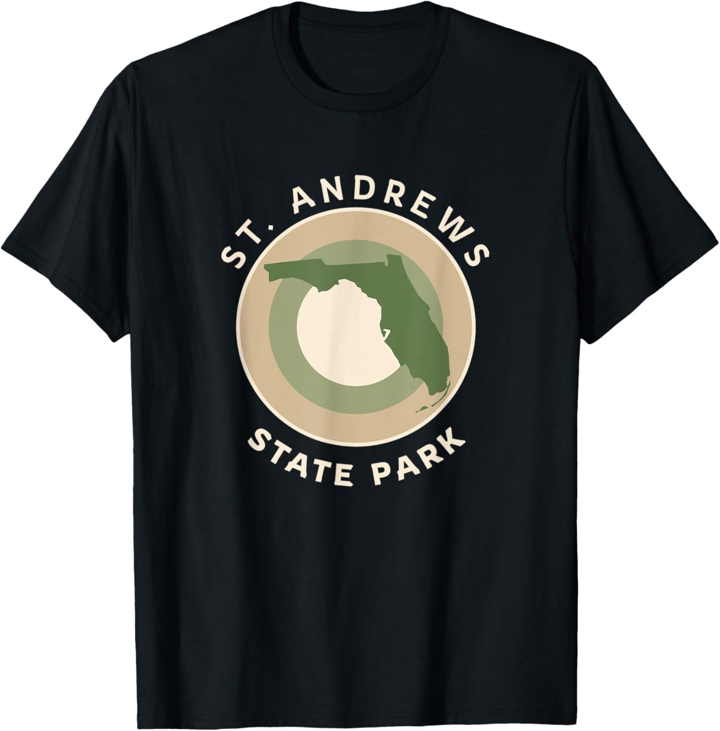 St Andrews State Park Florida FL Bullseye Trip Souvenir T-Shirt - T-Shirt | Black