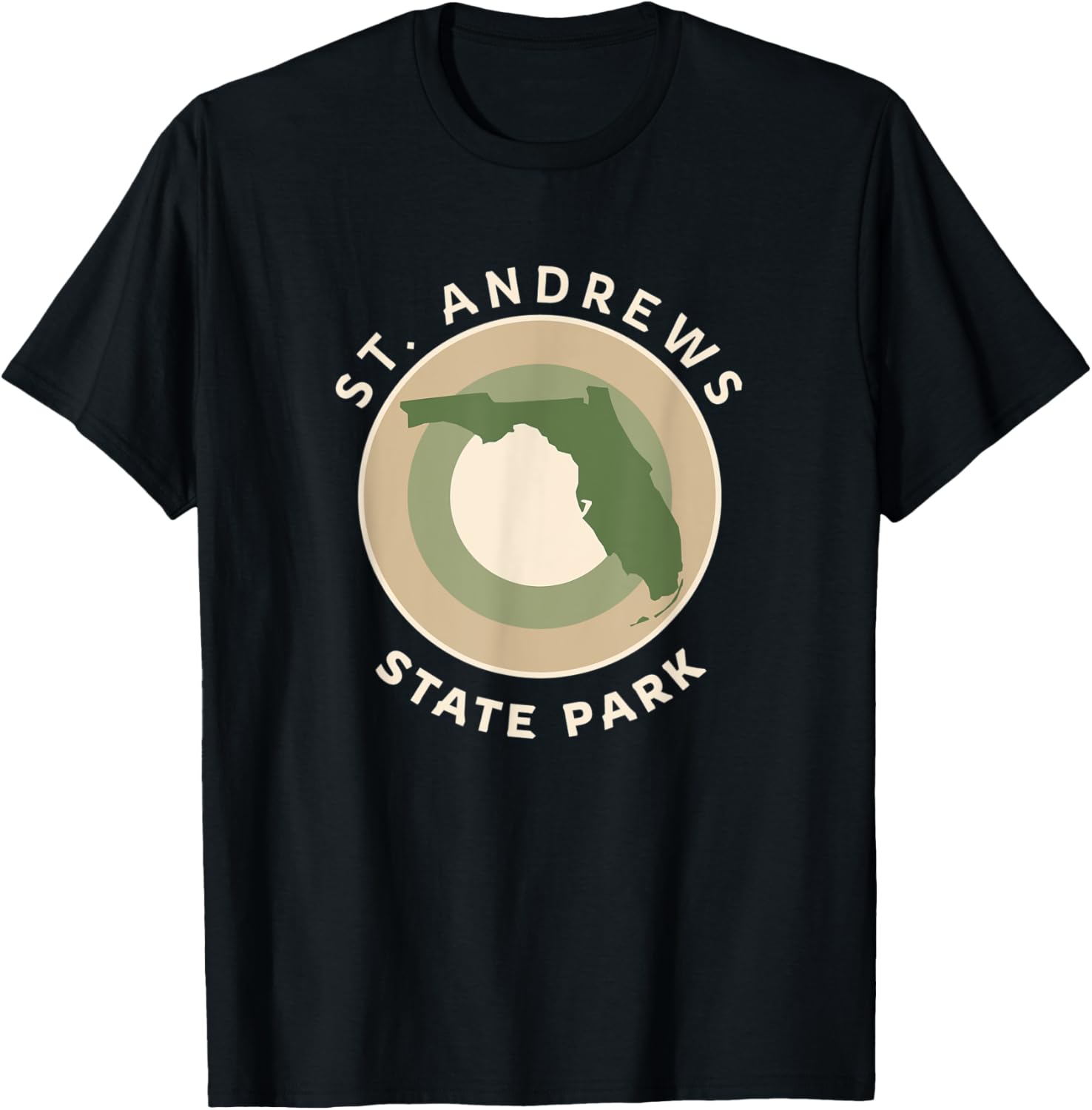 St Andrews State Park Florida FL Bullseye Trip Souvenir T-Shirt - T-Shirt | Black