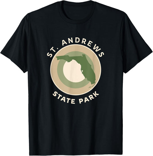 St Andrews State Park Florida FL Bullseye Trip Souvenir T-Shirt - T-Shirt | Black