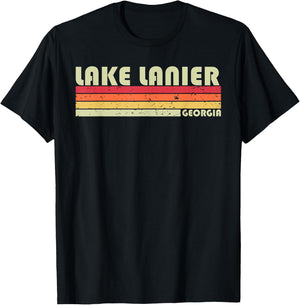 LAKE LANIER GEORGIA Funny Fishing Camping Summer Gift Men Women Kids T-Shirt - T-Shirt | Black