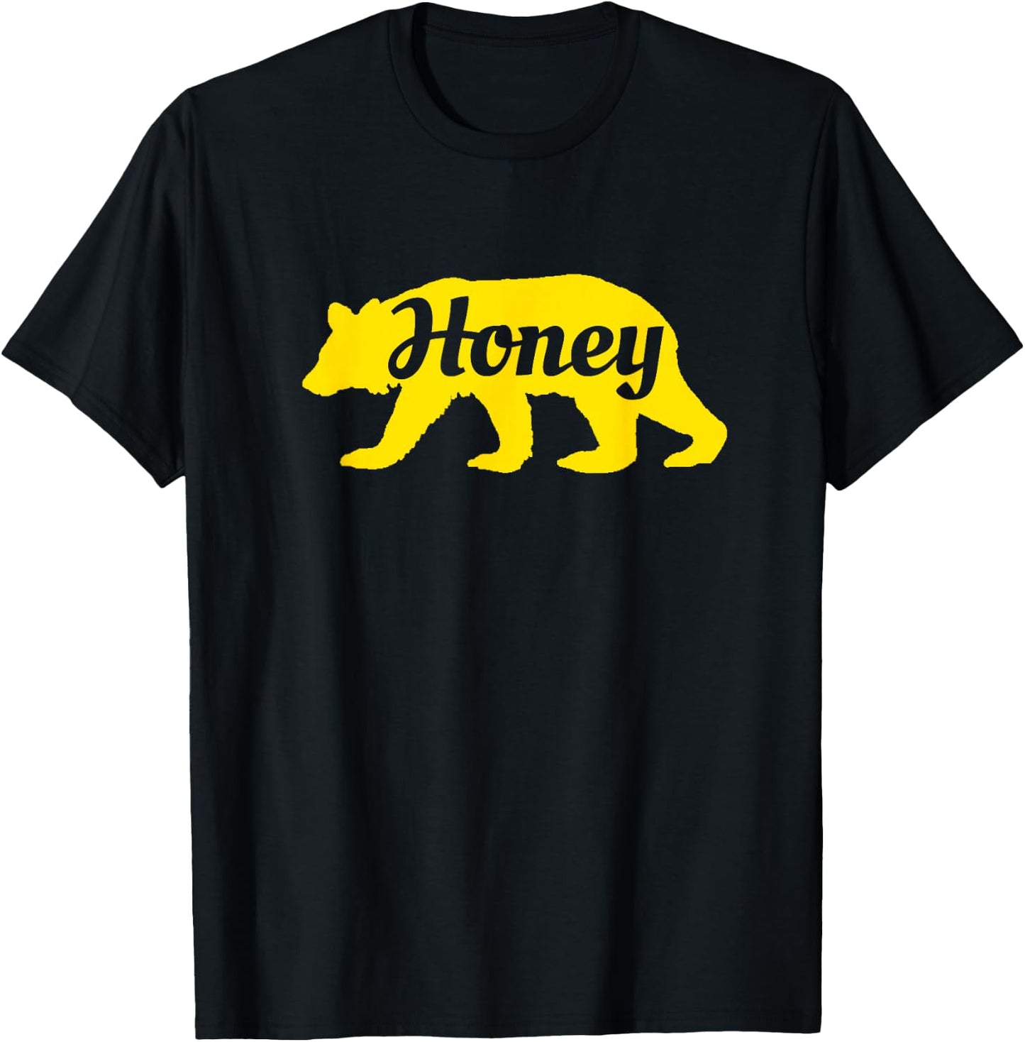 Honey Bear Funny Silhouette T-Shirt - T-Shirt | Black