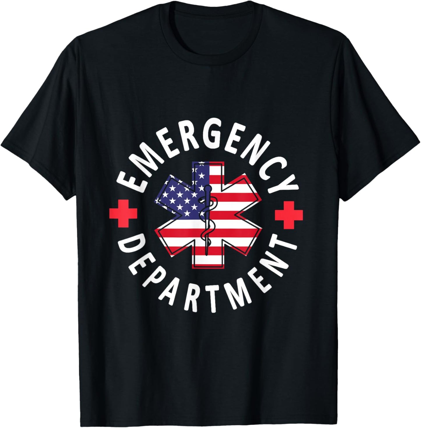 Emergency Department 4th of July USA Emergency Room Nurse T-Shirt - T-Shirt | Black