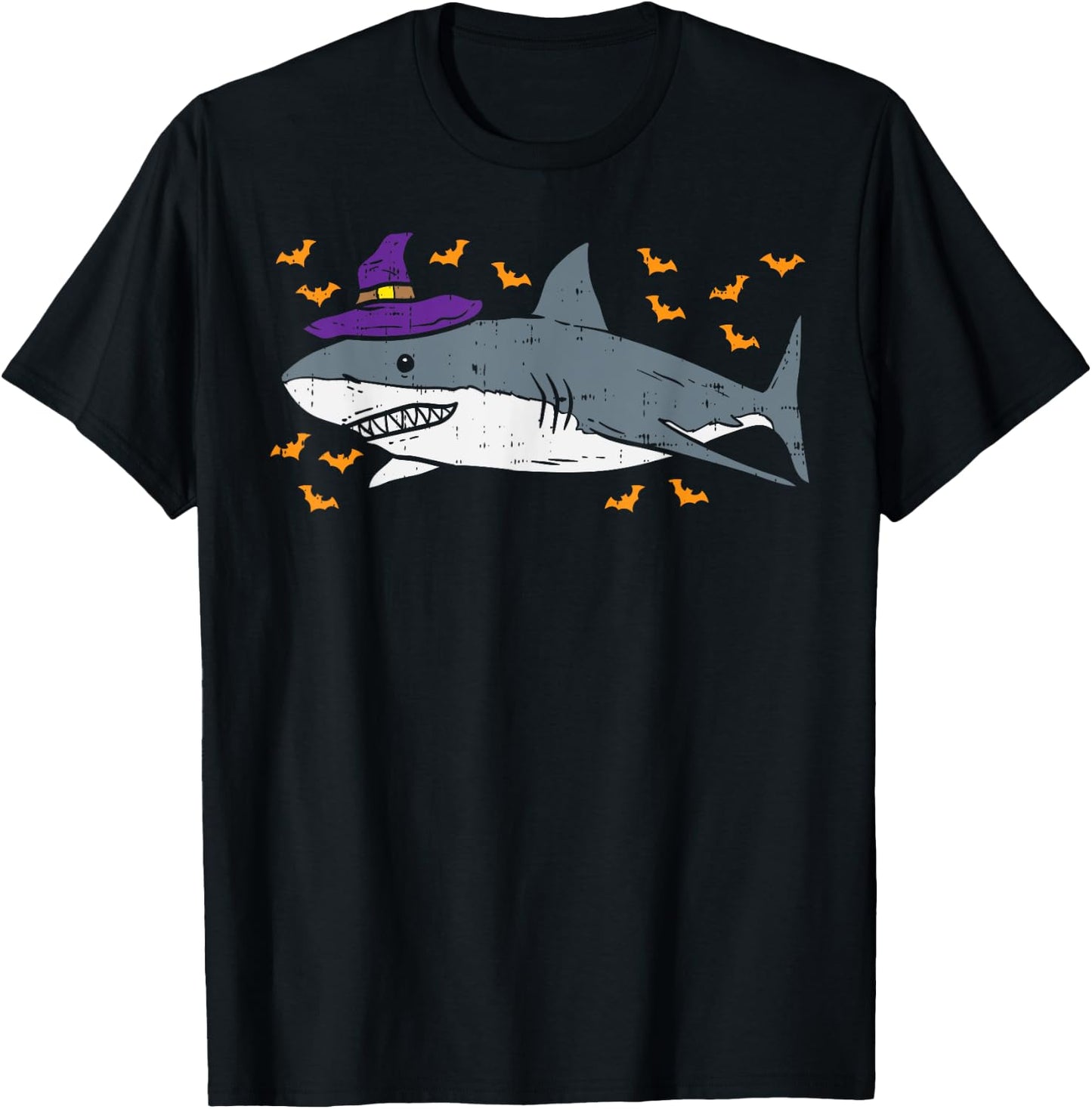 Shark Witch Funny Animal Halloween Men Women Kids Gift T-Shirt - T-Shirt | Black