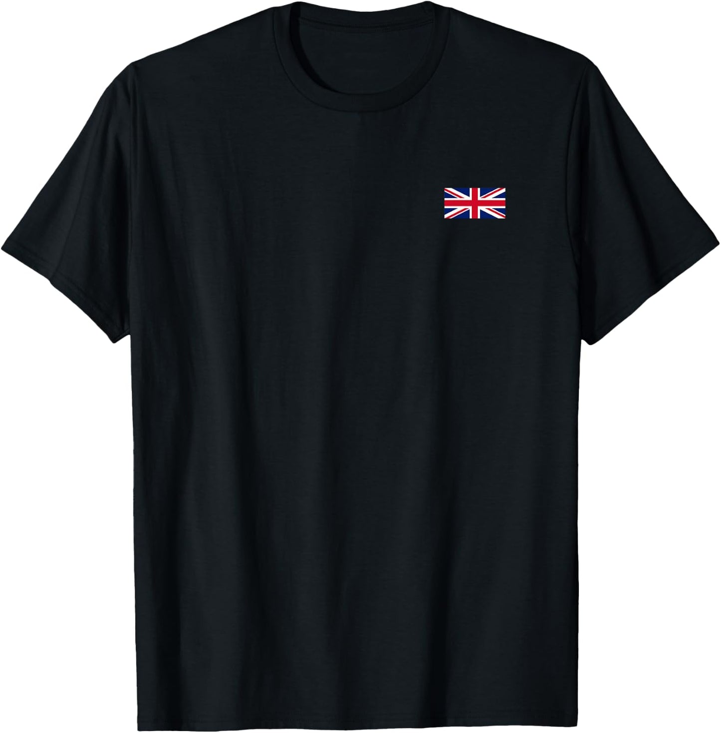 UK T Shirt Women Men Kids Left Chest Union Jack British Flag T-Shirt - T-Shirt | Black