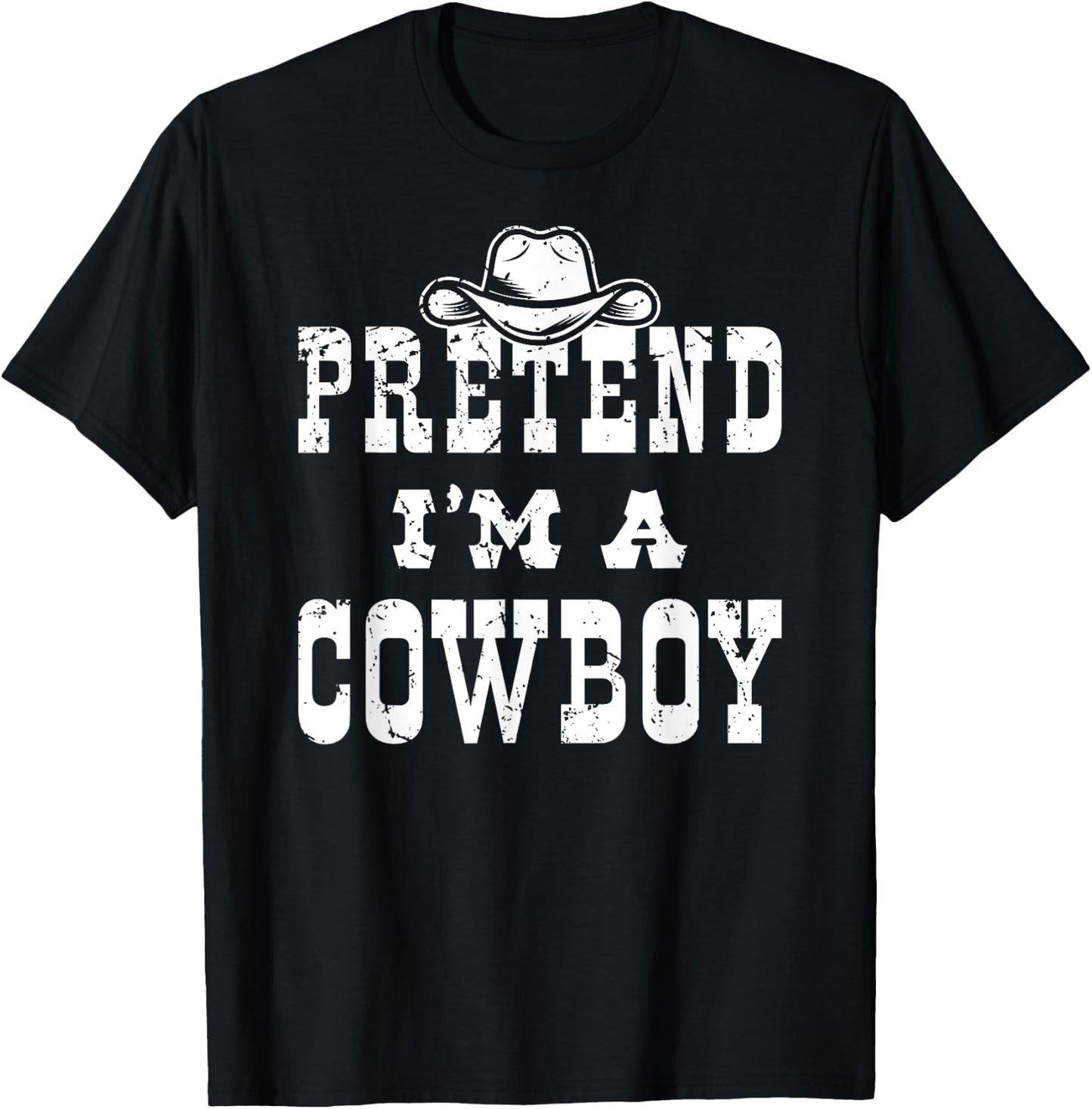 Pretend I'm A Cowboy Teen Funny Cowboy Kid Costume Halloween T-Shirt - T-Shirt | Black