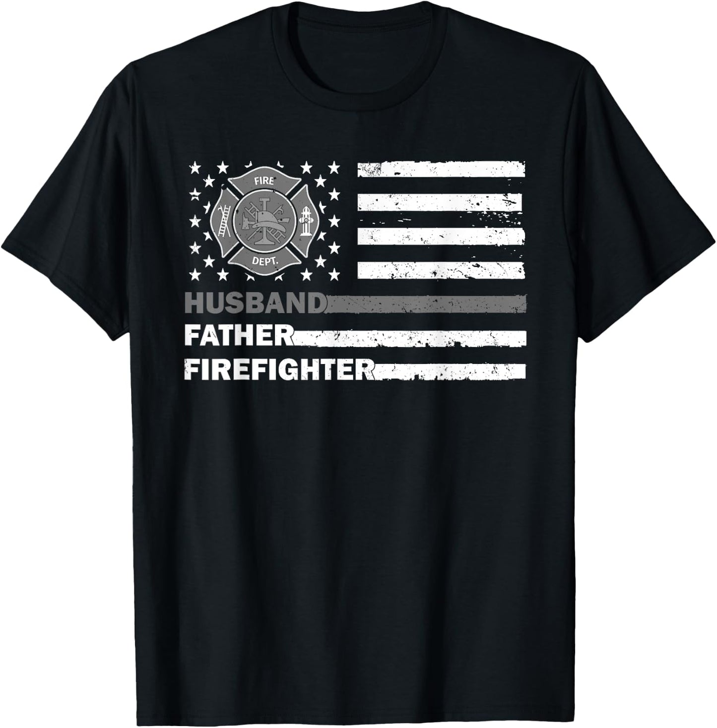 Firefighter Art For Husband Men Dad Firefighting Firefighter T-Shirt - T-Shirt | Black