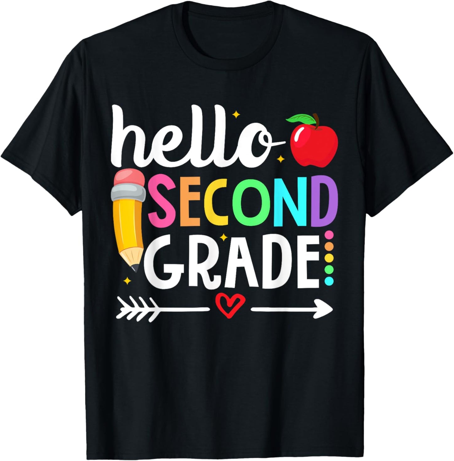 Hello Second Grade Team 2nd Grade Teacher Back to School Men Women Girls Kids T-Shirt - T-Shirt | Black