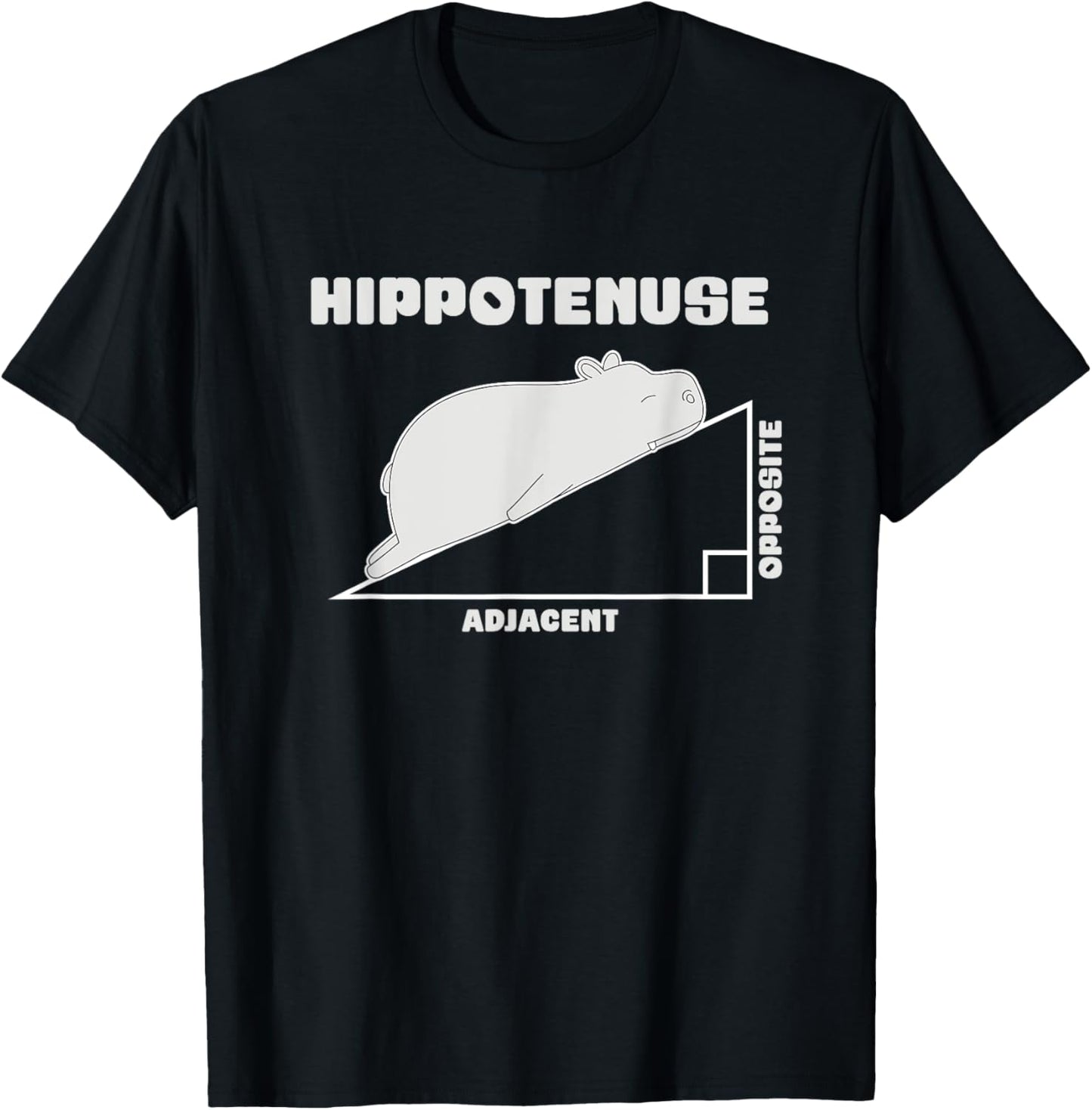 Mathematics Hippotenuse Hippo T-Shirt - T-Shirt | Black