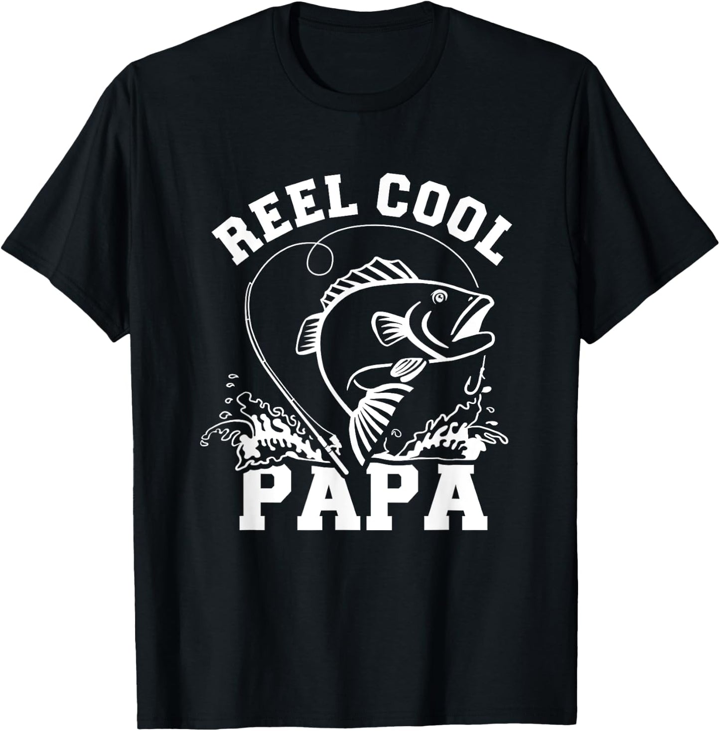 Reel cool Papa dad fishing T-Shirt - T-Shirt | Black