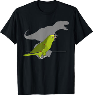 T-rex Yellow Crowned Amazon Panama Parrot Dinosaur Birb meme T-Shirt - T-Shirt | Black
