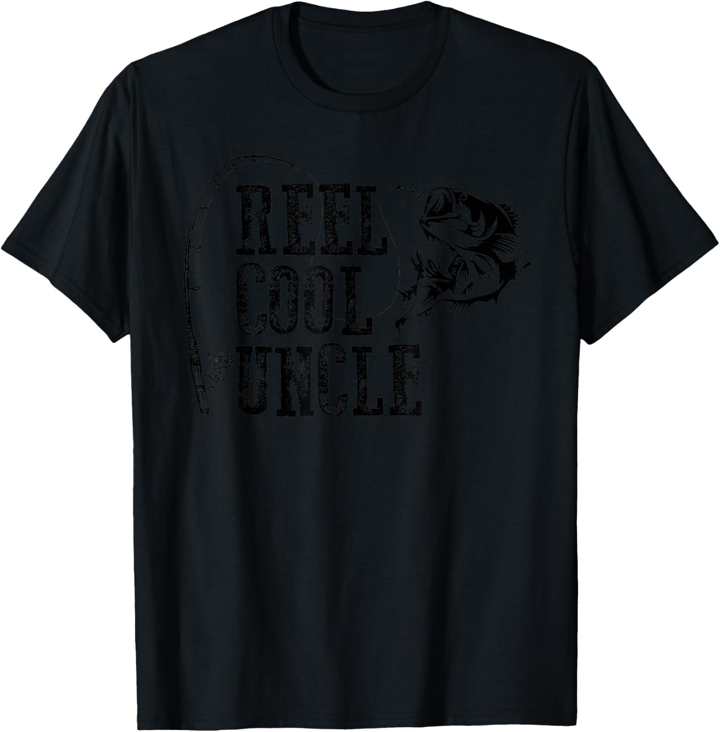 Uncle Fishing: Reel Cool Uncle Funny Gift T-Shirt - T-Shirt | Black