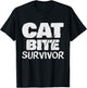 Cat Bite Survivor Funny cat bite humor Girls Boys T-Shirt - T-Shirt | Black