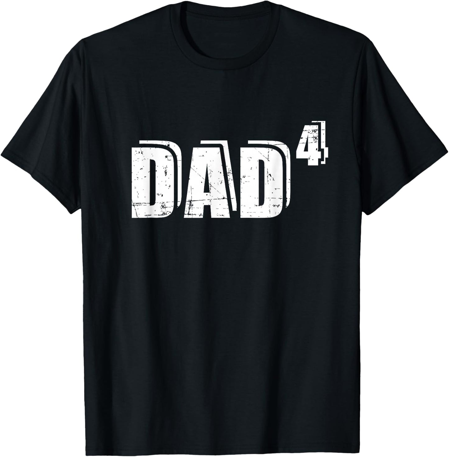 Vierfach Papa Vater hoch 4 T-Shirt - T-Shirt | Black