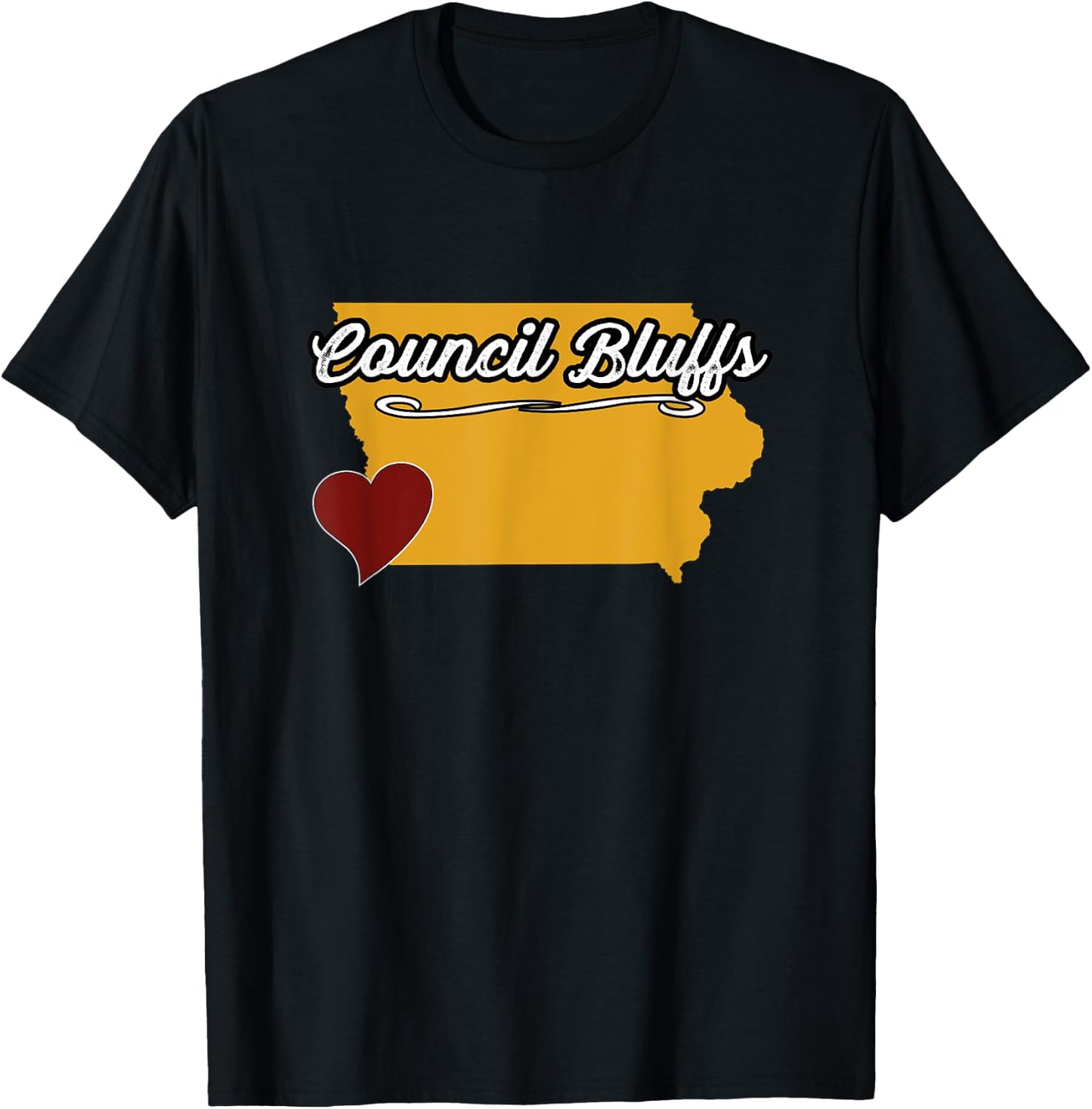 COUNCIL BLUFFS IOWA | IA USA - Cute Souvenir - US City State T-Shirt - T-Shirt | Black