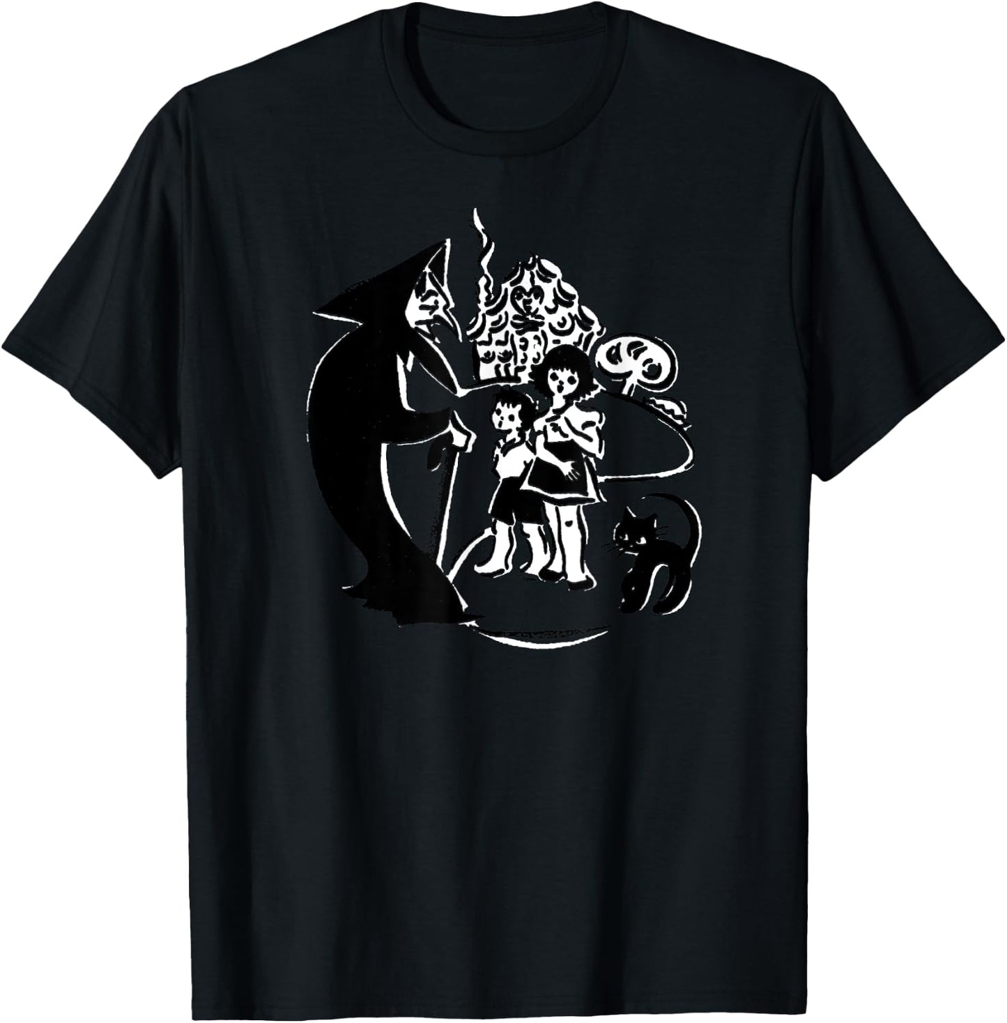 Vintage Fairytales Old Wicked Witch Hansel and Gretel T-Shirt - T-Shirt | Black