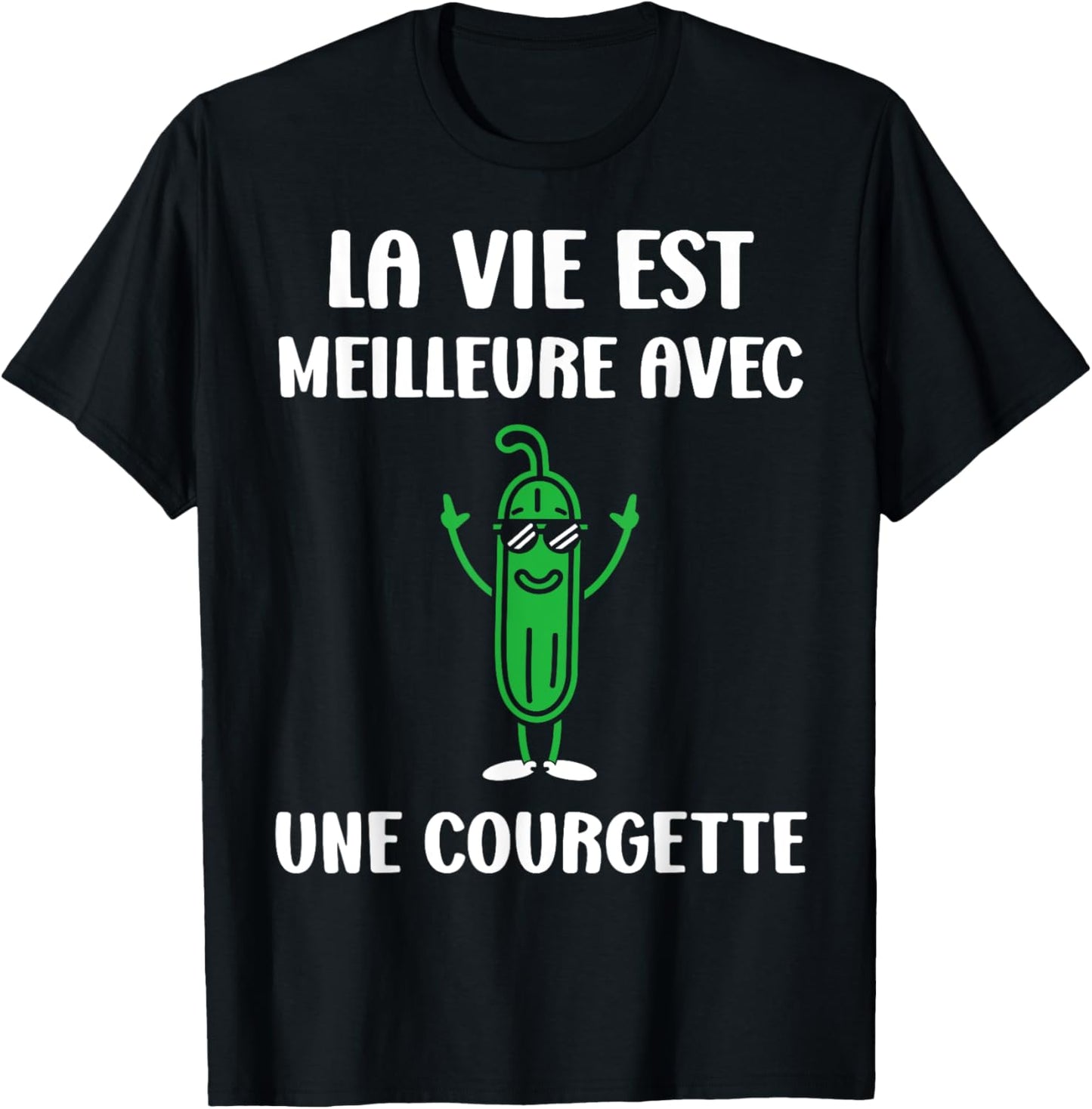 Humor Zucchini Life is Better with a Zucchini , Black, S T-Shirt - T-Shirt | Black