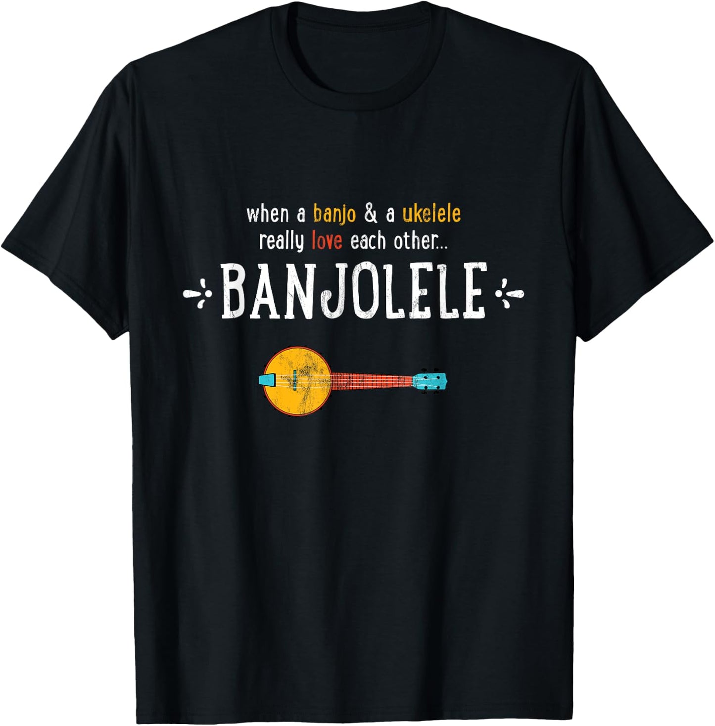 Banjolele Banjo Ukulele Funny Shirt T-Shirt - T-Shirt | Black