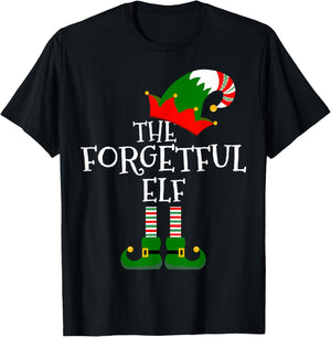 Funny The Forgetful Elf Matching Family Group Gift Christmas T-Shirt - T-Shirt | Black