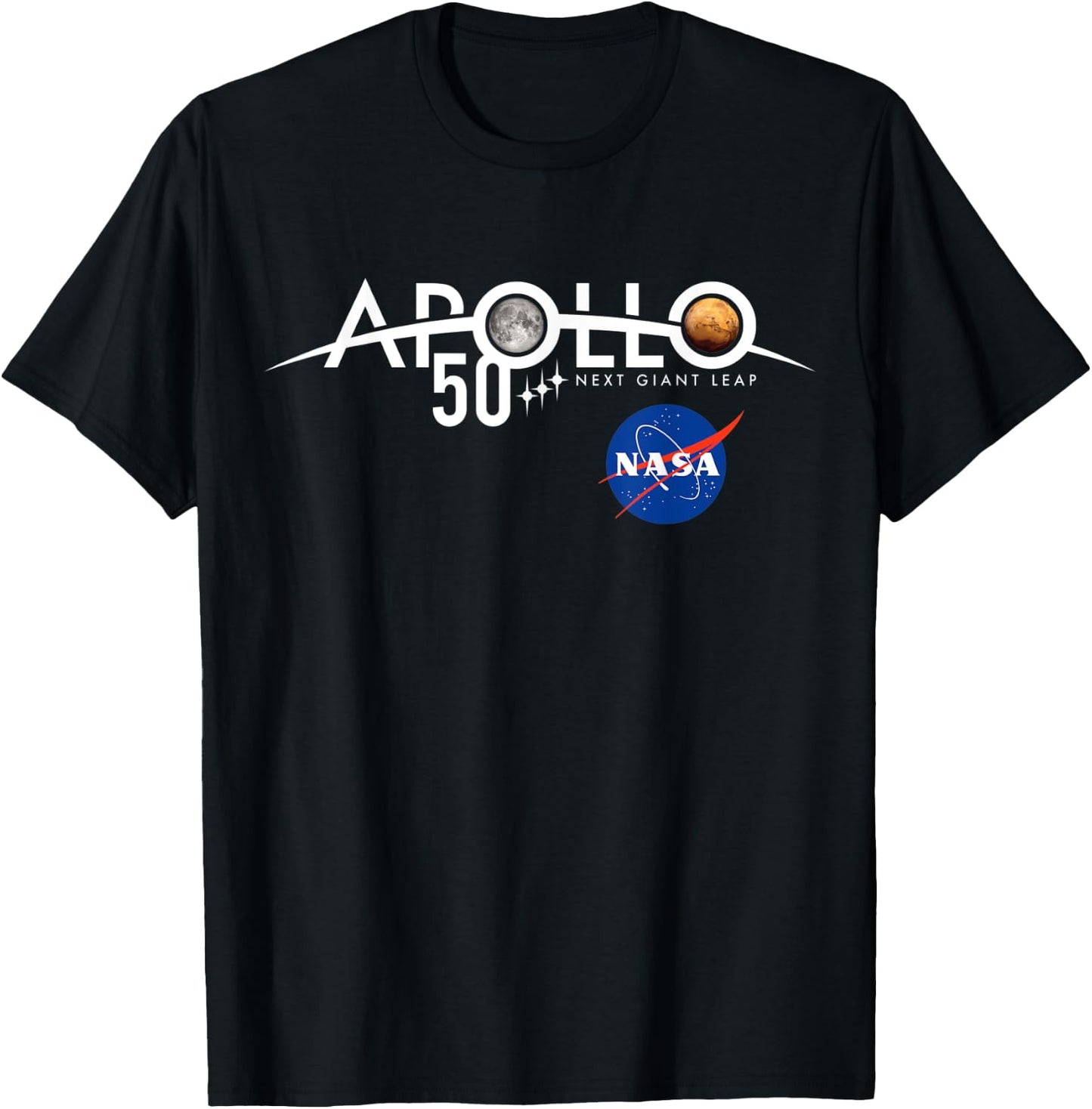 Apollo 11 50th Anniversary Logo Design - NASA Space T-Shirt - T-Shirt | Black